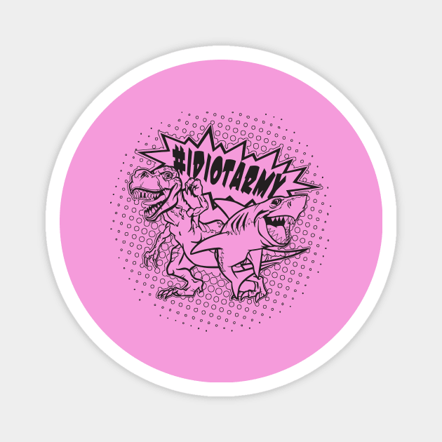 Pink Black and White line art logo Magnet by TaraErickson